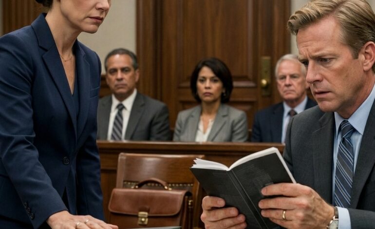 Stałem sam w sądzie, gdy mój ojciec ze mnie kpił — aż jego prawnik zamarł: „Boże… Czy to naprawdę ona?”