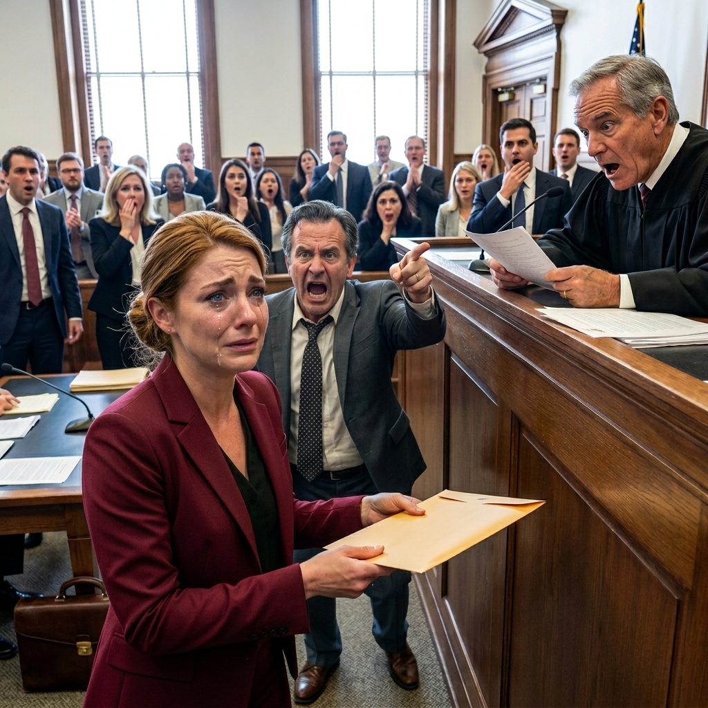 Podczas naszego rozwodu mój mąż roześmiał się: „Zabieram połowę twoich milionów, łącznie z majątkiem twojej babci”. Sala sądowa eksplodowała – aż wstałam, wręczyłam sędziemu kopertę i powiedziałam: „Sprawdź jeszcze raz”. Sędzia spojrzał na mojego męża i wybuchnął śmiechem.