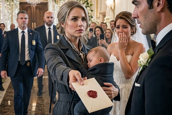 Sześć tygodni po tym, jak mój mąż wepchnął mnie i nasze nowonarodzone dziecko w zamieć, wciąż słyszałam jego ostatnie słowa: „Będzie dobrze. Zawsze przetrwasz”. Teraz stałam za jego lśniącym ślubem, z dzieckiem śpiącym na mojej piersi i płonącą, zapieczętowaną kopertą w dłoni. Kiedy mnie zobaczył, jego uśmiech zniknął. „Co ty tu robisz?” – syknął. Wyszeptałam: „Daję ci to, o czym zapomniałeś… i odbieram to, co ukradłeś”. Wtedy muzyka ucichła.