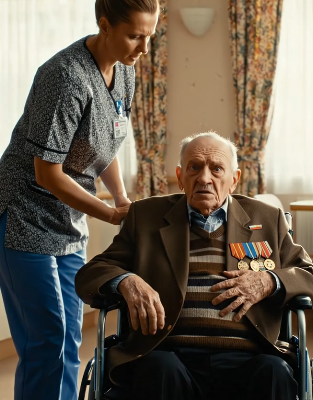 „Okrutna kierowniczka domu opieki upokorzyła 90-letniego weterana na korytarzu za zmoczenie koca… Ale nie zdawała sobie sprawy, że jego wnuk ukrył 16 mikrokamer w nowym zegarze ściennym w pokoju.